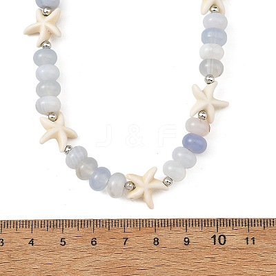 Natural Banded Agate Bead Necklaces NJEW-JN06623-1