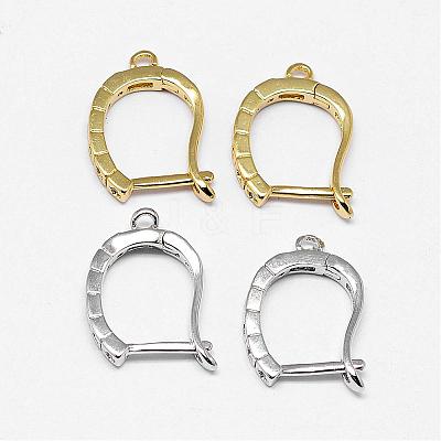 Brass Micro Pave AAA Cubic Zirconia Ear Harp Hoop Earring Findings KK-F699-01-NR-1