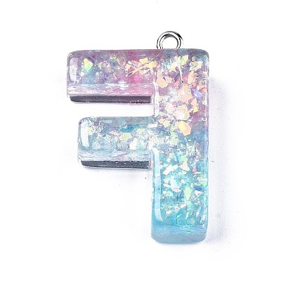 Transparent Epoxy Resin Pendants CRES-S364-002F-1