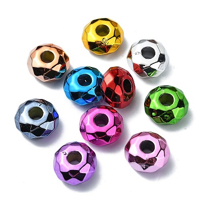 UV Plating Acrylic European Beads X-OACR-E033-22-1