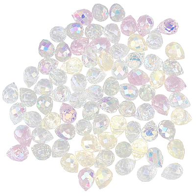 80Pcs Teardrop Electroplated Transparent Glass Charms GLAA-PA0001-68-1