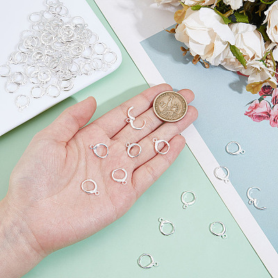80Pcs Brass Hoop Earrings Findings FIND-DR0001-65B-1