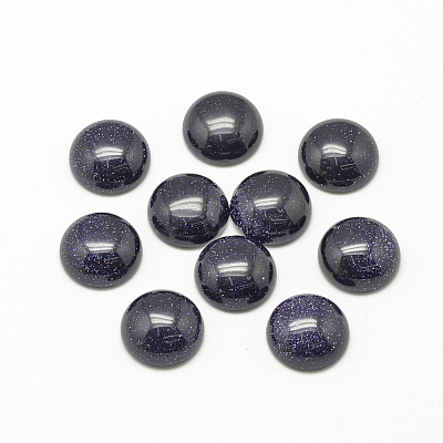 Synthetic Blue Goldstone Cabochons X-G-R416-12mm-34-1