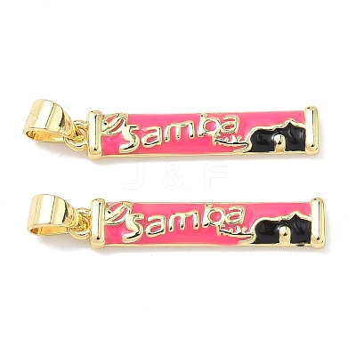 Brass Enamel Pendants KK-P349-12G-1