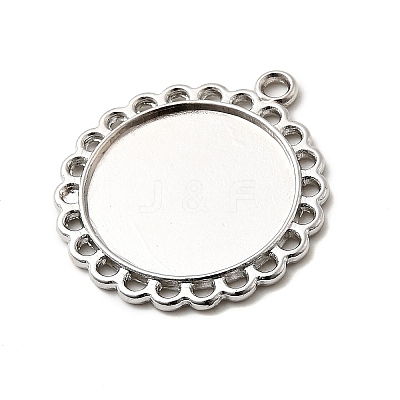 Tibetan Style Pendant Cabochon Settings TIBE-21668-P-RS-1