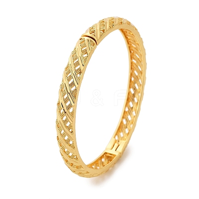 Brass Hinged Bangles for Women BJEW-D313-01G-1