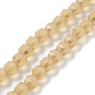 Electroplate Transparent Glass Beads Strands EGLA-I018-FA03-1