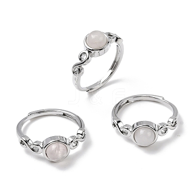 Natural Gemstone Finger Rings RJEW-A084-04P-1