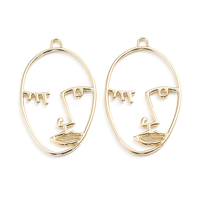 Alloy Open Back Bezel Pendants PALLOY-I197-03G-1