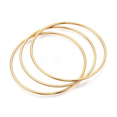3Pcs 304 Stainless Steel Plain Bangles Set For Women BJEW-N033-01G-1