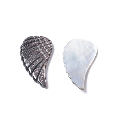 Natural Black Lip Shell Pendants SSHEL-L016-007A-1