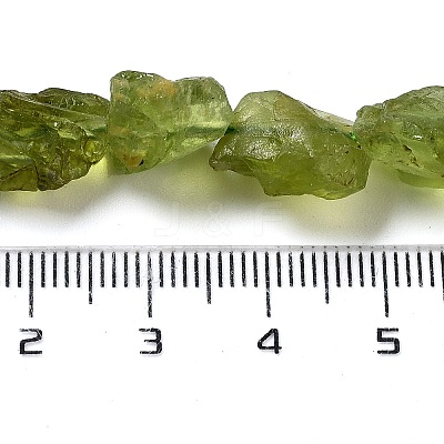 Raw Rough Natural Peridot Beads Strands G-P528-B05-02-1