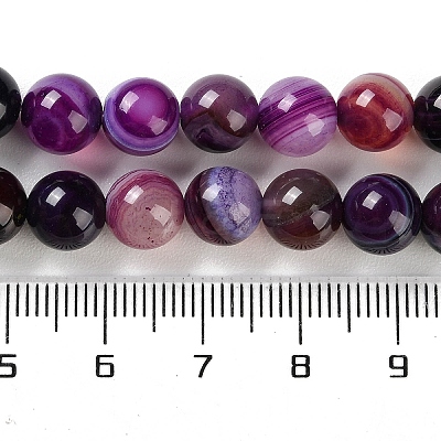 Natural Striped Agate/Banded Agate Beads Strands G-Z060-A01-B12-1