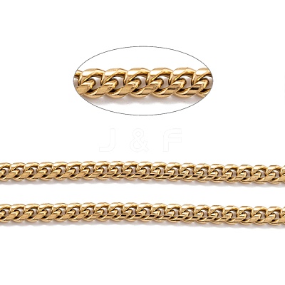 304 Stainless Steel Cuban Link Chain STAS-B019-02A-G-1