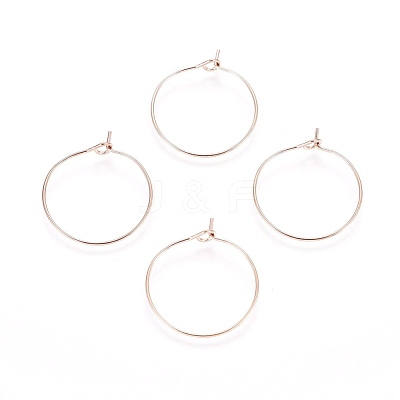 Ion Plating(IP) 316L Surgical Stainless Steel Hoop Earring Findings STAS-D164-05RG-1
