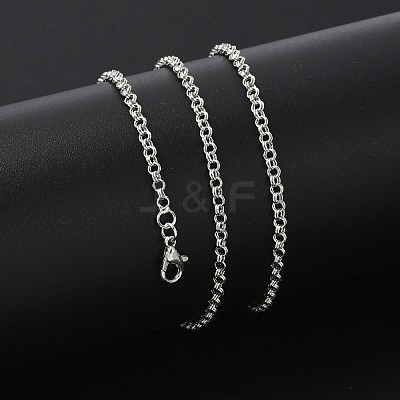 Brass Double Link Chains Necklaces for Women NJEW-D302-37P-1