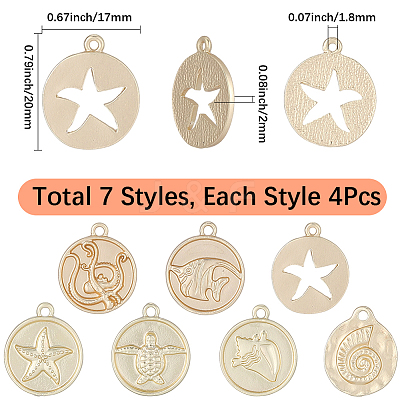 28Pcs 7 Styles Alloy Pendants FIND-SC0021-99-1