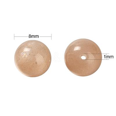 100Pcs 8mm Grade AAA Natural Gemstone Sunstone Round Beads DIY-LS0002-56-1