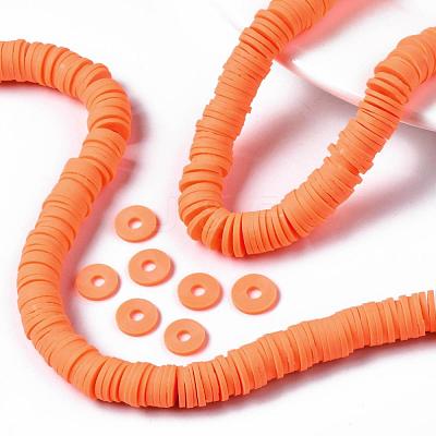 Flat Round Handmade Polymer Clay Beads CLAY-R067-10mm-11-1