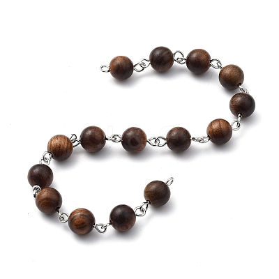 Handmade Wooden Beads Chains AJEW-JB00746-03-1