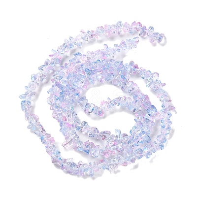 Spray Painted Transparent Glass Beads Strands GLAA-P060-01A-16-1