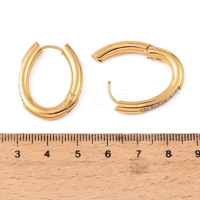 304 Stainless Steel & Crystal Rhinestone Hoop Earrings SA-G003-01G-1