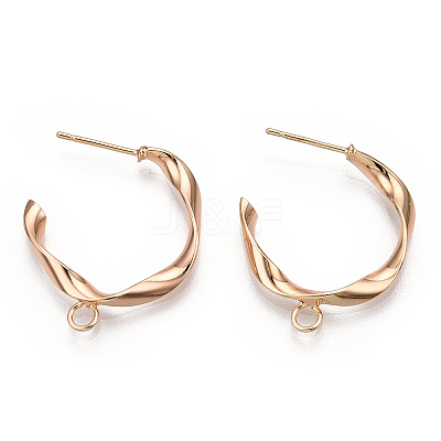 Brass Stud Earring Findings X-KK-N186-46G-1