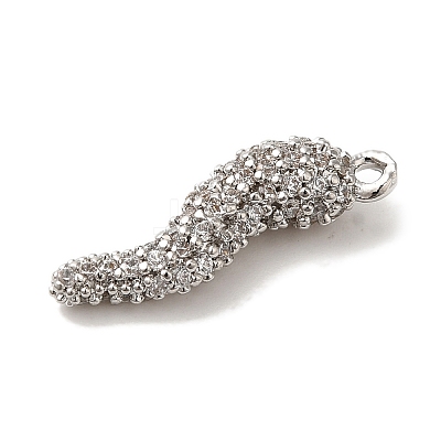 Rack Plating Brass Micro Pave Cubic Zirconia Pendant KK-A229-03B-P-1