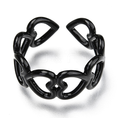 Spray Painted Brass Cuff Rings KK-I683-31-1