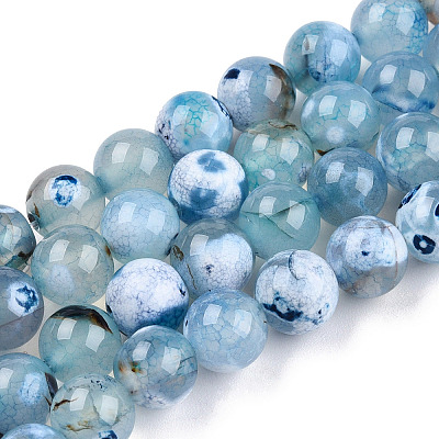 Natural Fire Crackle Agate Beads Strands G-S346-8mm-19-1