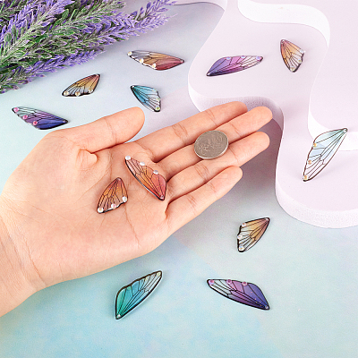 Transparent Resin Crystal AB Rhinestone Pendants Set RESI-TAC0002-46C-1