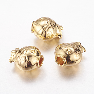 Real 24K Gold Plated Brass Beads X-KK-P097-02-1