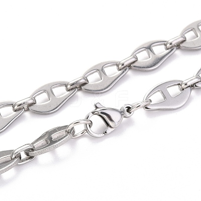 Non-Tarnish 304 Stainless Steel Link Chain Necklaces STAS-O142-03P-1