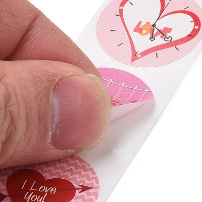 Valentine's Day Round Paper Stickers DIY-I107-03A-1