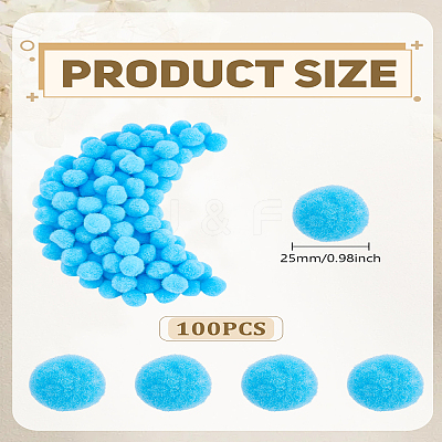 100Pcs DIY Doll Craft Pom Pom Yarn Pom Pom Balls DIY-LP0005-40B-1