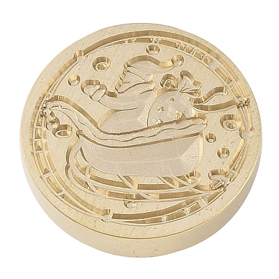 Christmas Series Wax Seal Brass Stamp Head AJEW-M037-01G-10-1