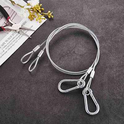 4Pcs 2 Style 304 Stainless Steel Safety Chain Wire Rope AJEW-SZ0001-71-1