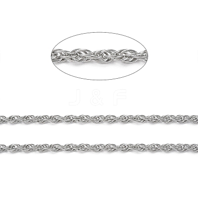 Tarnish Resistant 304 Stainless Steel Rope Chains CHS-G027-08C-P-1