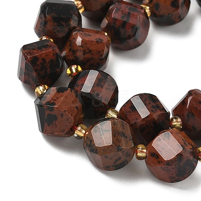 Natural Mahogany Obsidian Beads Strands G-U023-A12-01-1