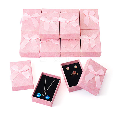 Rectangle Paper Jewelry Set Storage Gift Boxes with Bowknot CON-TAC0014-12E-1
