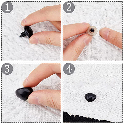 200 Sets 20 Style Triangle Plastic Safety Craft Noses FIND-FH0006-74-1