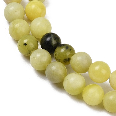 Natural Lemon Jade Beads Strands G-F591-27-6mm-1