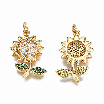 Brass Micro Pave Cubic Zirconia Pendants ZIRC-Q200-013-NF-1