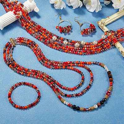 Electroplate Glass Beads Strands EGLA-SZ0001-32D-1