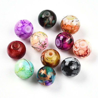 Baking Paint Glass Beads X1-DGLA-S115-8mm-MS-1