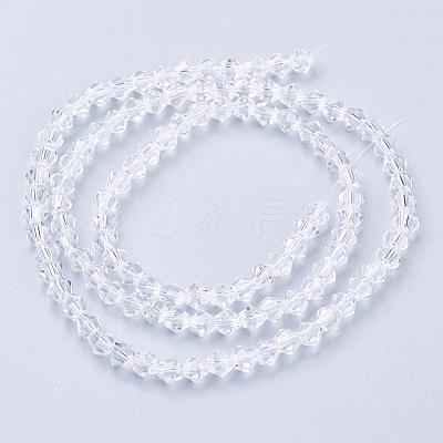 Clear Glass Bicone Beads Strands X-GLAA-S026-07-1