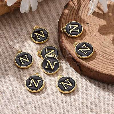 Golden Plated Alloy Charms LS-ENAM-S118-02N-1