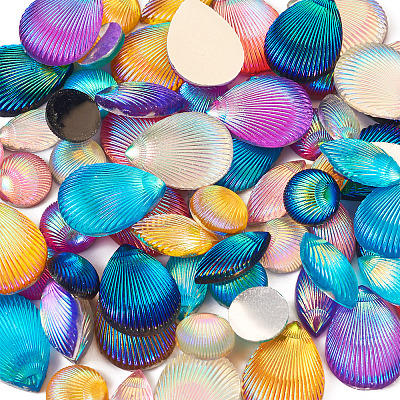90Pcs 18 Styles Opaque Resin Cabochons CRES-TA0001-35-1