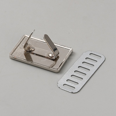 Alloy Blank Rectangle Label Tags FIND-WH0173-409A-P-1
