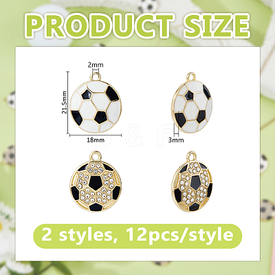 24Pcs 2 Styles Alloy Enamel Pendants ENAM-HY0001-57-1